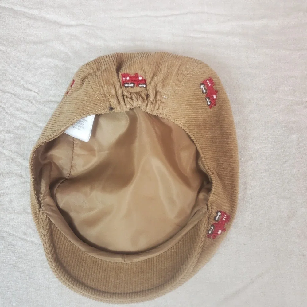 Gymboree Baby Boy Hat Tan Train Newsboys Corduroy 0-12 Months